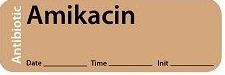 Amikacin - Date, Time, Init. Antibiotic Syringe Label
