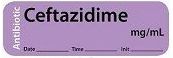 Ceftazidimine mg/mL Antibiotic Syringe Label Ceftazidimine mg/mL Antibiotic Syringe Label