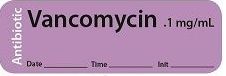 Vancomycin .1 mg/mL - Date, Time, Init. Antibiotic Syringe Label