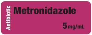 Metronidazole 5 mg/mL Antibiotic Syringe Label Metronidazole 5 mg/mL Antibiotic Syringe Label