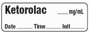 Ketorolac __mg/ml - Date, Time, Init. Syringe Label