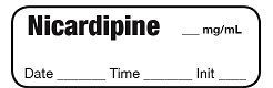 Nicardipine mg/mL - Date, Time, Init. Syringe Label