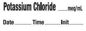 POTASSIUM CHLORIDE  meq/mL - Date, Time, Init. Syringe Label