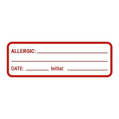 ALLERGIC: Date, Initial Label ALLERGIC: Date, Initial Label