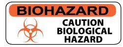 Biohazard/Caution Biological Hazard Label