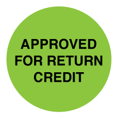 Approved For Return Credit Label