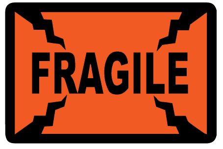 Fragile Label (Orange)