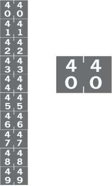 System 2440 #40 - #49 Numeric Labels System 2440 #40 - #49 Numeric Labels
