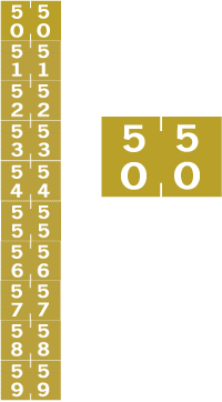 System 2450 #50 - #59 Numeric Labels