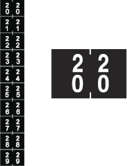 System 3020 #20 - #29 Numeric Labels System 3020 #20 - #29 Numeric Labels