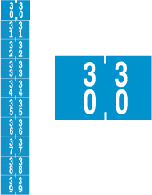 System 3030 #30 - #39 Numeric Labels