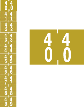 System 3040 #40 - #49 Numeric Labels System 3040 #40 - #49 Numeric Labels