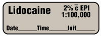 Lidocaine 2% c EPI  1:100,000 - Date, Time, Init. Anesthesia Label