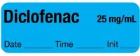 Diclofenac 25 mg/mL - Date, Time, Init. Syringe Label