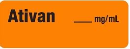 Ativan mg/mL Anesthesia Label