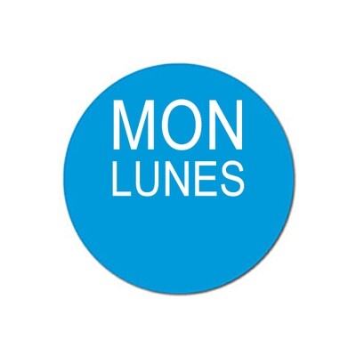 MON/LUNES 1 MON/LUNES 1" - Water Dissolvable