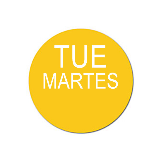 TUE/MARTES 1" - Water Dissolvable