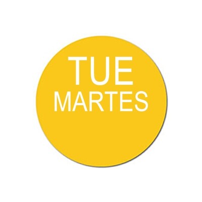 TUE/MARTES 1 TUE/MARTES 1" - Water Dissolvable