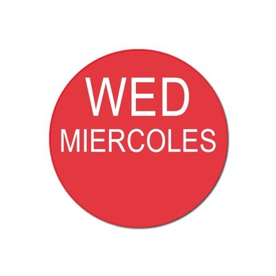 WED/MIERCOLES 1 WED/MIERCOLES 1" - Water Dissolvable