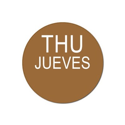 THU/JUEVES 1 THU/JUEVES 1" - Water Dissolvable