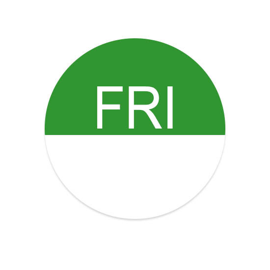1" FRI (Reverse Print w/ Space) Water Dissolvable Label