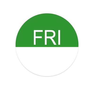 1 1" FRI (Reverse Print w/ Space) Water Dissolvable Label
