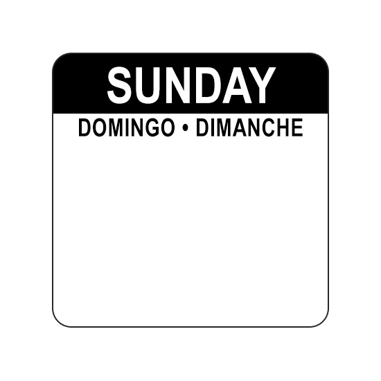 SUNDAY (TRILINGUAL) 1 SUNDAY (TRILINGUAL) 1" - Water Dissolvable