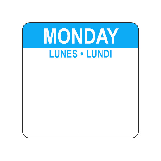 MONDAY (TRILINGUAL) 1" - Water Dissolvable