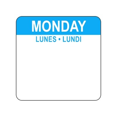 MONDAY (TRILINGUAL) 1 MONDAY (TRILINGUAL) 1" - Water Dissolvable