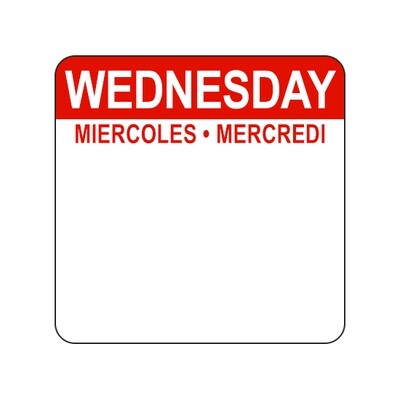 WEDNESDAY (TRILINGUAL) 1 WEDNESDAY (TRILINGUAL) 1" - Water Dissolvable