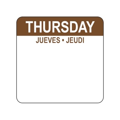 THURSDAY (TRILINGUAL) 1 THURSDAY (TRILINGUAL) 1" - Water Dissolvable