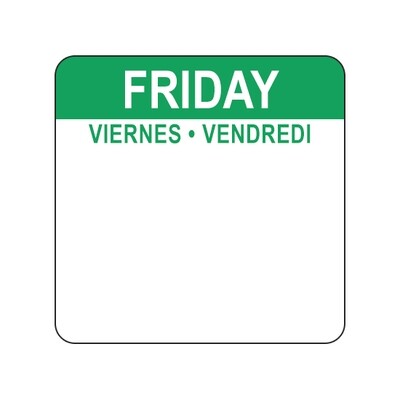 FRIDAY (TRILINGUAL) 1 FRIDAY (TRILINGUAL) 1" - Water Dissolvable