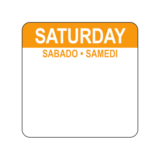 SATURDAY (TRILINGUAL) 1" - Water Dissolvable