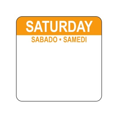SATURDAY (TRILINGUAL) 1 SATURDAY (TRILINGUAL) 1" - Water Dissolvable