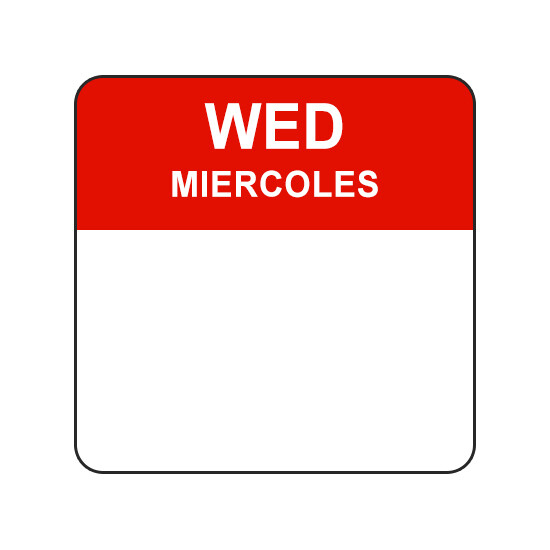 WED/MIERCOLES 1" - Water Dissolvable