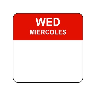 WED/MIERCOLES 1 WED/MIERCOLES 1" - Water Dissolvable