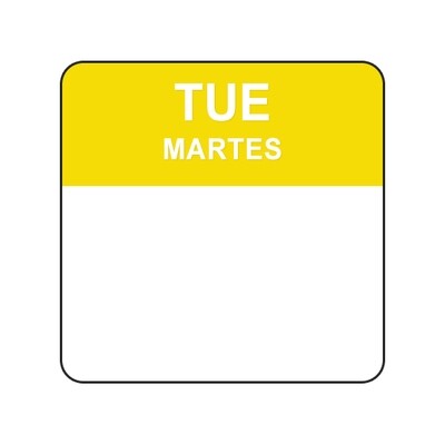 TUE/MARTES 1 TUE/MARTES 1" - Water Dissolvable