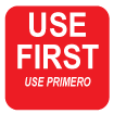 1 1" USE FIRST (BILINGUAL) Water Dissolvable Label