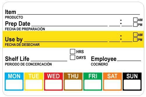 Ultra Removable Label - 2" x 3" Item/Prep Date/Use By