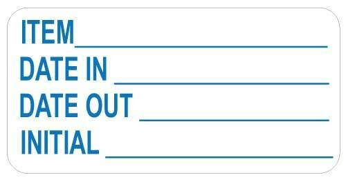 Ultra Removable Label -  1" x 2" Date in/Out