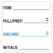 Ultra Removable Label - 2" x 2" Item/Pull-Prep/Discard