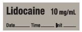 Lidocaine 10 mg/mL - Date, Time, Init. Anesthesia Label