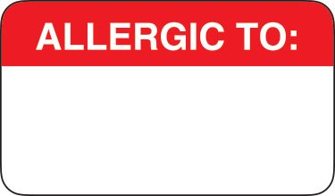 ALLERGIC TO Labels
