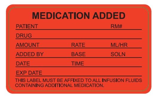Medication Added Label Medication Added Label