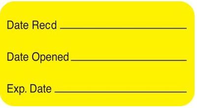 DATE RECEIVED/OPENED/EXP DATE Labels