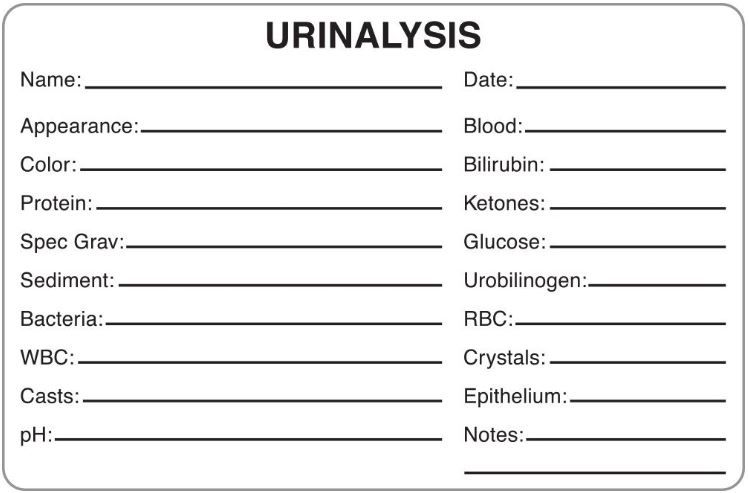 Urinalysis Labels