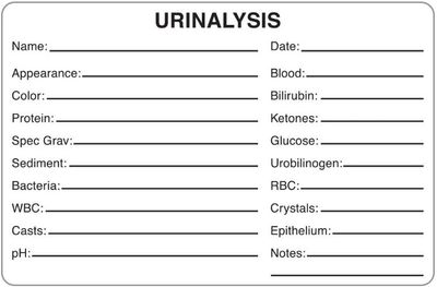 Urinalysis Labels