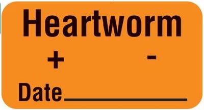 HEARTWORM +/- /DATE Labels