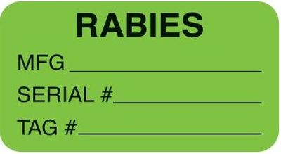 RABIES/MFG/SERIAL#/TAG# Labels