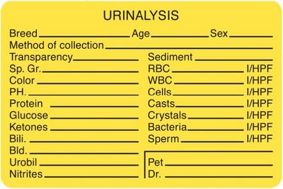 Urinalysis Labels